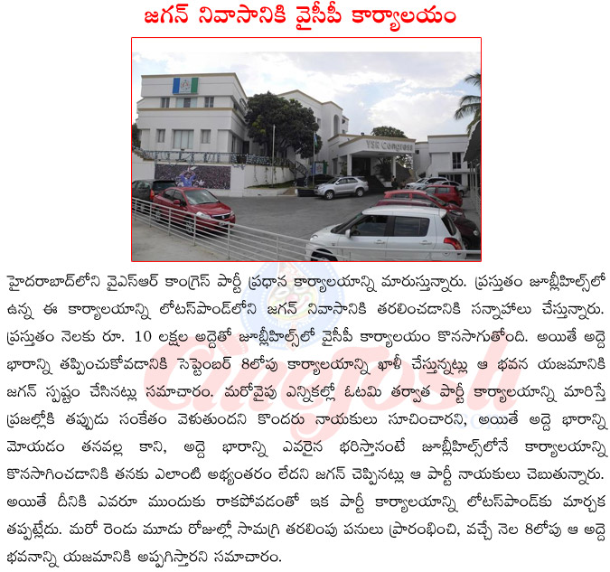 jagan mohan reddy,ysr congress party office changed to lotupond,jagan mohan reddy lotus pond house,jagan mohan reddy banglore house,jagan mohan reddy in controversy,jagan mohan reddy in assembley  jagan mohan reddy, ysr congress party office changed to lotupond, jagan mohan reddy lotus pond house, jagan mohan reddy banglore house, jagan mohan reddy in controversy, jagan mohan reddy in assembley